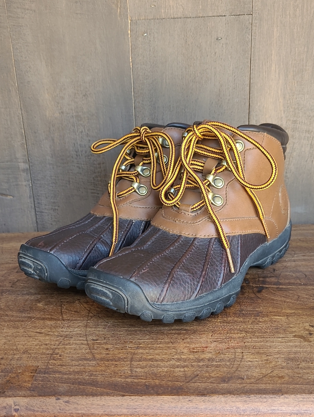 Polo Sport Ralph Lauren Duck Boots Women's sz 8 Leather Lace Up Waterproof